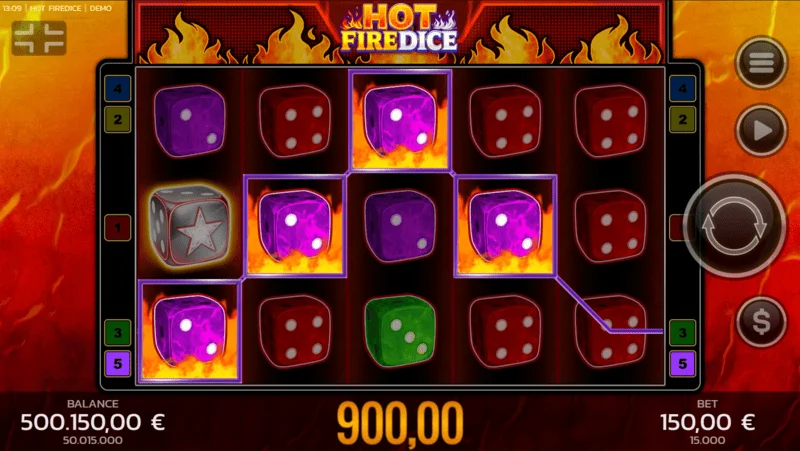 Hot Fire Dice – основна игра и проширувачки симбол Fire Blaze